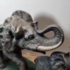 Vintage Ceramic Hand Painted Elephant Art Mikes Molds 17  X 11  Mother With Baby