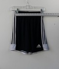 Adidas Black 3 Stripes Kids Athletic Shorts Boys Size Small