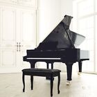 Solid Wood Pu Leather Piano Bench Padded Double Duet Keyboard Seat Storage Black