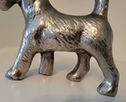 Vintage Mid Century Mcm Terrier Dog Cast Metal Brass Or Bronze Paperweight Heavy