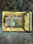 Vintage Brass   Turquoise Western Native Artisan Belt Buckle