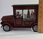 Christmas Santa Snowman Antique Car Water Globe 10 5  Snow Globe Led Lighted