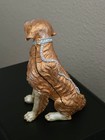 Rucinni Golden Retriever With Collar   Leash Jeweled Hinged Trinket Box-as Is