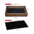 Mooca Glass Top Wooden Jewelry Display Case With Removable Blac    Fast Usa Ship