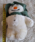 Vintage Small 7  The Snowman Plush Eden  Toys Green Hat Scarf Stuffed No Tag