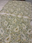 Waverly Shams Standard Floral Paisley Quilted Scalloped Yellow Green Cotton Pair