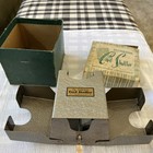 Ely Culbertson Vintage Metal Card Shuffler Hand Crank Teal Box Working W  Box