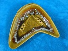 Vintage Drip Glaze Atomic Boomerang Ashtray Ceramic Large Mcm 60 s Blue Brown Lg
