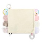 Girls Demdaco Pink   Beige Swan Activity Blankie Teether Blanket Baby Toy Lovey