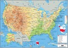 Physical Us world Classroom Wall Map On Spring Roller With Backboard