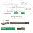 1 2  Npt Male X 20  Long 750  f 450psi Industrial Compressor Stainless Steel Hose