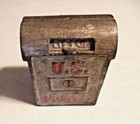 Antique 1920s Cast Iron Coin Bank  U s  Mailbox With Working Lid Original Patina