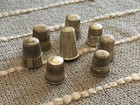 Lot Of 8 Antique Victorian American     Sterling Silver Thimbles  1 Pat  Pend  