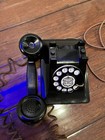 Western Electric 302 Black Rotary Phone Tested  Serviced Working  W cloth Cords