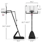 Soozier Portable Basketball Hoop  5-10  Height Adjustable Basketball Goal