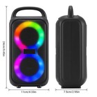 2500w Portable Bluetooth Speaker Dual 3-inch Woofer Sound System Party Usb Tf Fm