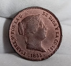 10 Centimos Real  Isabel Ii Isabella Spain Cob Segovia 1855