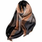 Plaid Oversized Scarf Shawl Wrap - Warm Large Camel Black Womens Gift