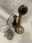 Antique Handmade Brass Phone Candlestick Telephone Rotary Dial Vintage Home Deco