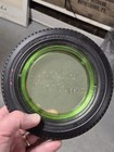 Vintage Bf Goodrich Tire Advertising Green Depression Glass Ashtray Mt Carmel Pa