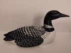 Vtg Hand Crafted Loon Bird Decoy Folk Art Figurine Cabin Cottage Core Hunting 