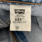 Vintage Levis 551 Relaxed Fit Jean Shorts Womens 16 Medium Wash Denim Cotton Usa