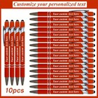 Custom Engraved 10pcs Round Ballpoint Pens - Smooth Writing  Personalized Name E