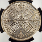 Silver 1936 Great Britain 2 Shillings Florin   Ngc Ms64 