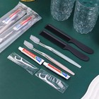 Hqslsund 100pcs Disposable Toothbrushes 4-in-1 Kit With Toothpaste Floss Comb
