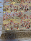 Vintage Japan Silk Table Runner Wall Hanging Gold Thread Oriental Decor