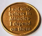 Affirmation Medallion Expect Miracles Religious Spritual Aa Na Bronze 