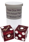 Authentic Flamingo Vegas Casino Craps Dice Pair Red Polished Matching Serial  s