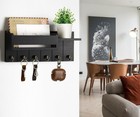 Key Holder Wall Mount - Decorative Key Rack And Mail Organizer With 6 Key