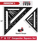 Arrow 7   12  Aluminum Alloy Carpenter Square Set Rafter Square Layout Tools New