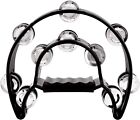 Zenison Double Row Tambourine - Ergonomic Handle   Metal Jingles Hand Percussion