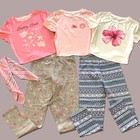 6 Piece Girls Leggings   Shirt Bundle Size 13 14 Seashells Girly Pink Playdate