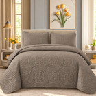 Luxury Bedspread Bedding Set 3 Piece Quilted Coverlet Bed Throw Queen King Size