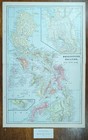 Vintage 1902 Philippines Map 22 x14    Old Antique Original Mindoro Samar Bohol