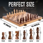 Magnetic Wooden Chess Set 15 Inch Folding Travel Board Handcrafted Pieces