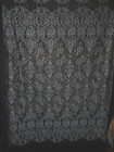 4pnls French Chantilly Lace Pewter Borders On Blk Net W  Metallic Silver