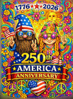 250th Usa 12x18 Garden Flag Custom Designs Fun Vibrant Hippy 250 Year Gnome New