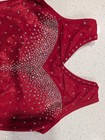Competition Gk Elite Gymnastics Leotard Medium Mystique Red Rhinestones Blinged