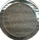1859 Canada Large Cent Nice Original Xf Chrc