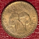 High Grade Au unc 1967 Ghana Half Pesawa Coin-oct655