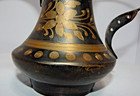 Vintage Etched Brass Dallah Arabic Coffee Pot Middle Easten Or Indian Origin