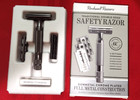 Rockwell 6c Gunmetal Adjustable Safety Razor 3 Plates 6 Settings   30 New Blades
