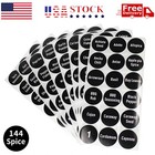 144 Round 1 5  Spice Jar Labels Preprinted Chalkboard Seasoning Spice Labels