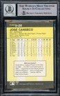 Jose Canseco Signed 1986 Fleer Update Rc  u-20 A s Auto Gm 10 Beckett