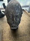 Primitive Antique Country Folk Art Carved Wooden Santos 7  Bust Head Of A Man