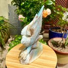 4 4lb Natural Blue Patterned Stone Carved Eagle